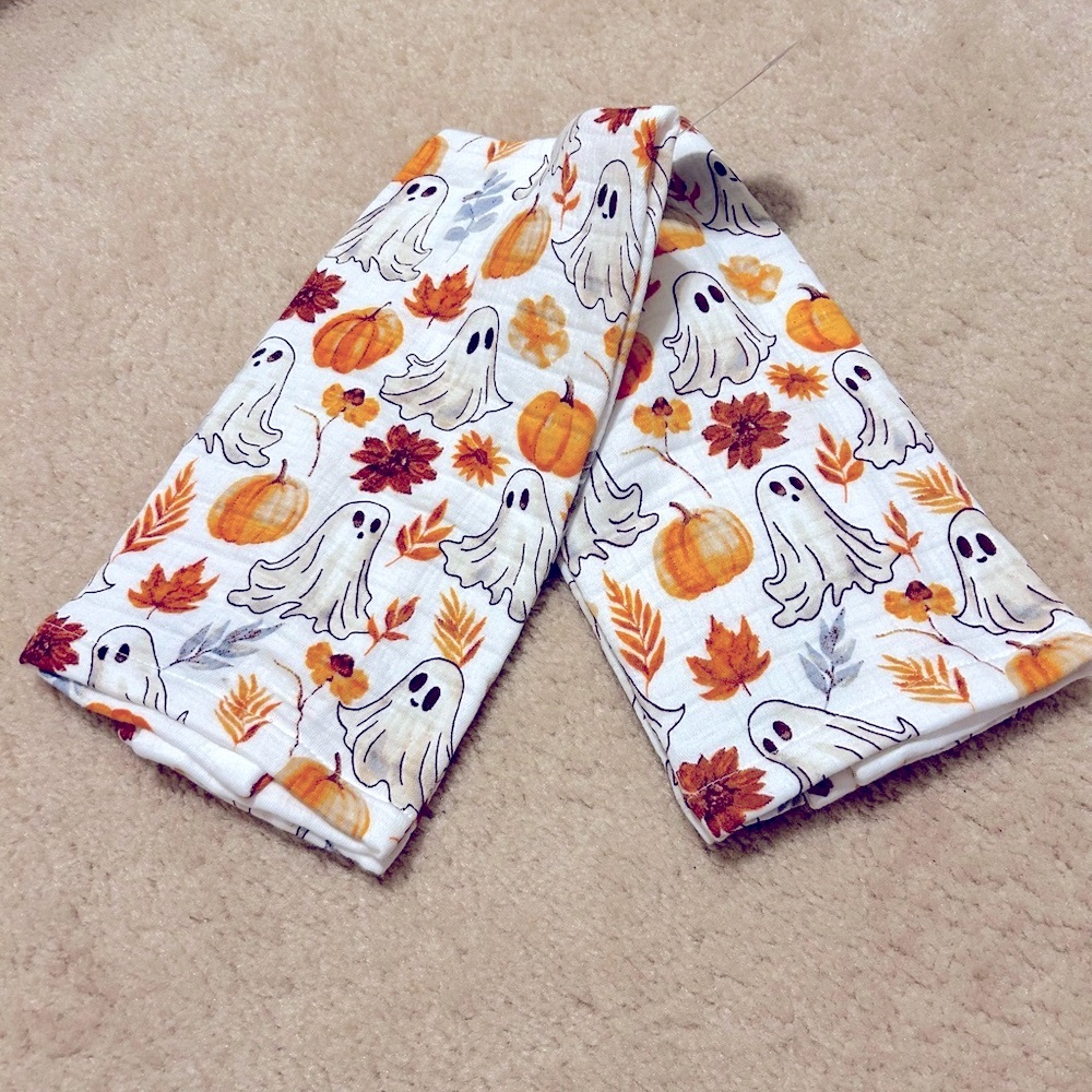 Halloween Ghost and Pumpkin Print kitchen towel Set